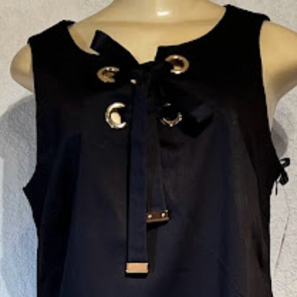 NWT Jessica Simpson Black Lace-Up Mini Dress - Size 6 - Picture 2 of 4